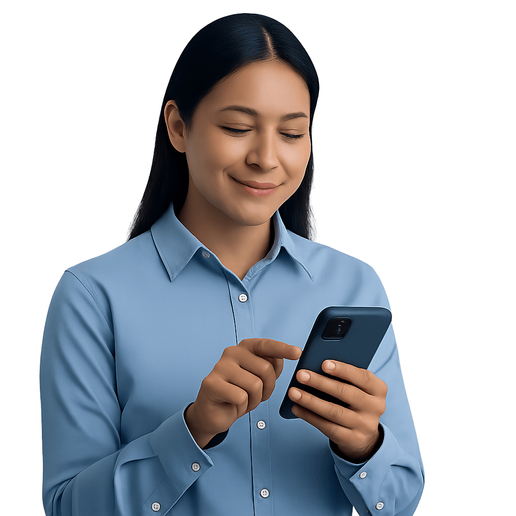 Colaboradora respondiendo encuesta digital para diagnóstico NOM035